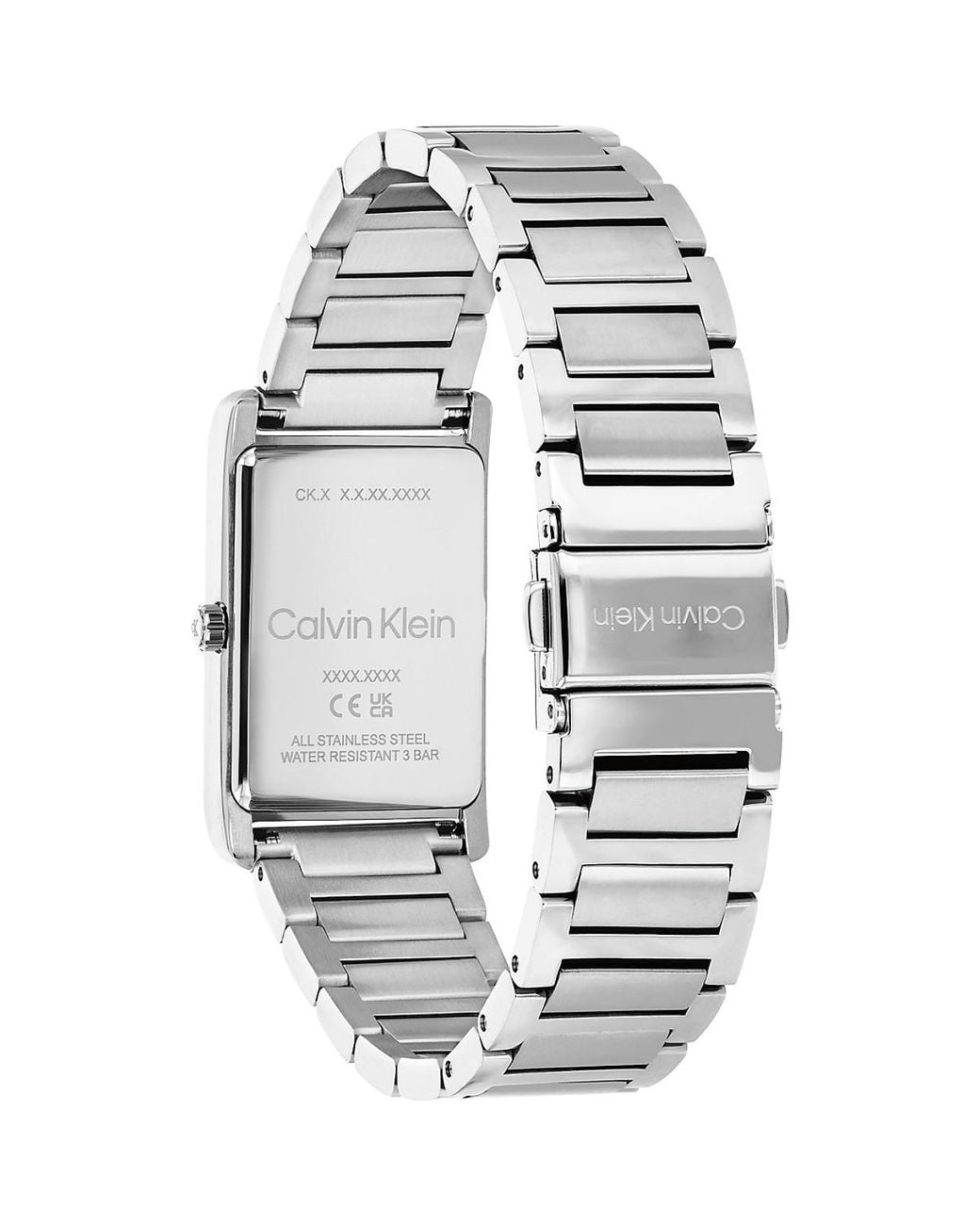 Calvin Klein Blue Stainless Steel Rectangular Watch for men