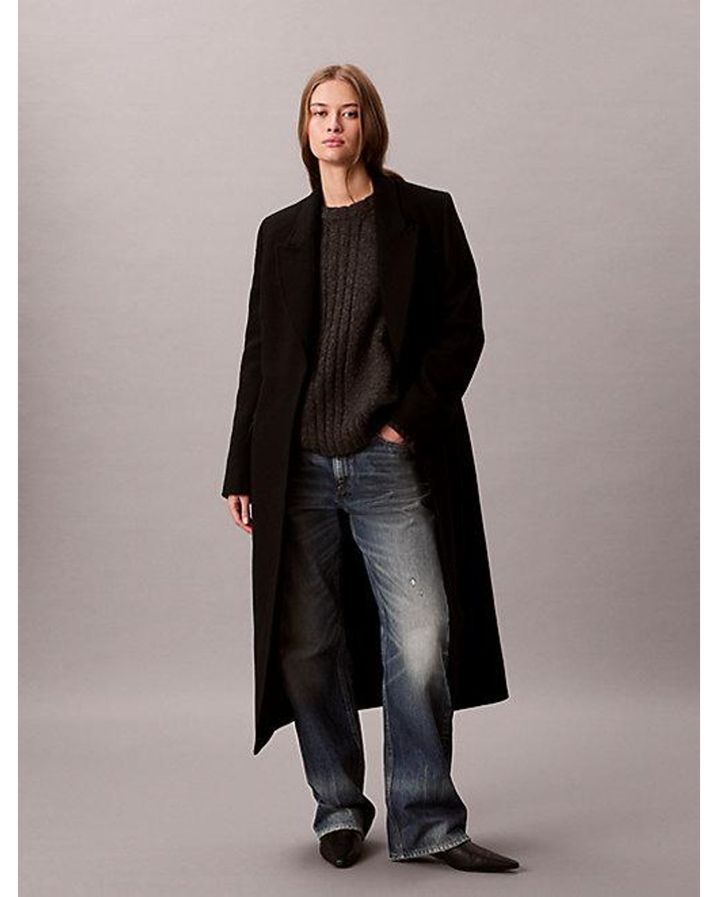 Calvin Klein Black Brushed Blend Pullover Jumper