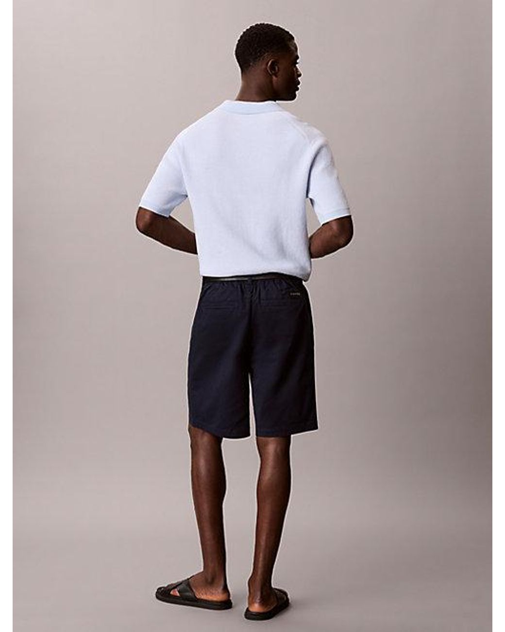 Calvin Klein Multicolor Jeans Cotton Twill Chino Shorts for men