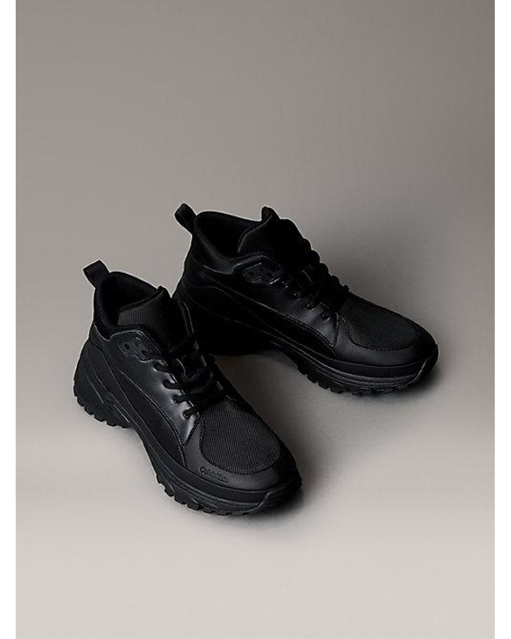 Calvin Klein Black Jeans Trailblazer High Top Runner Trainers for men