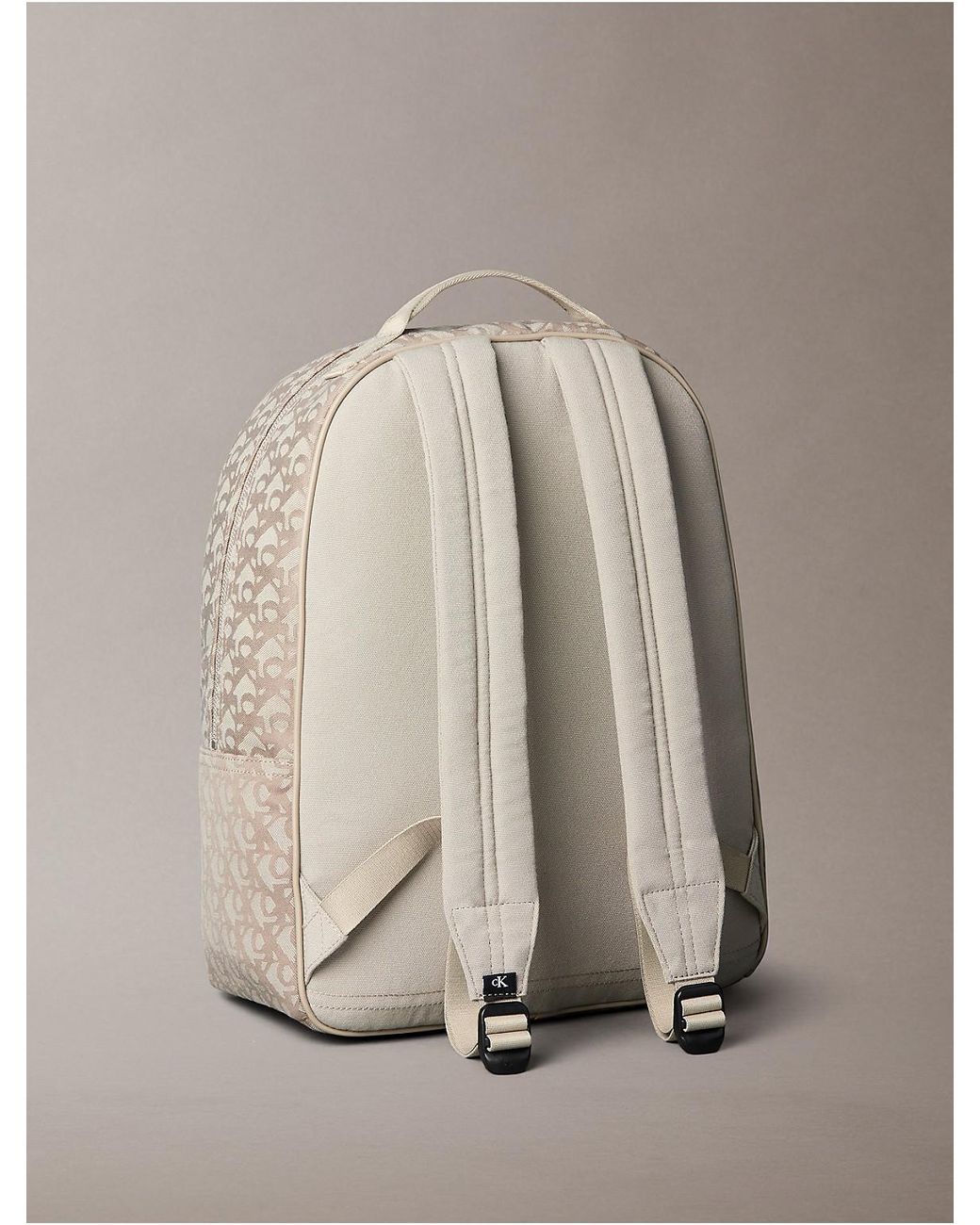 Calvin Klein Monogram Jacquard Zip Backpack in Natural for  display picture 1