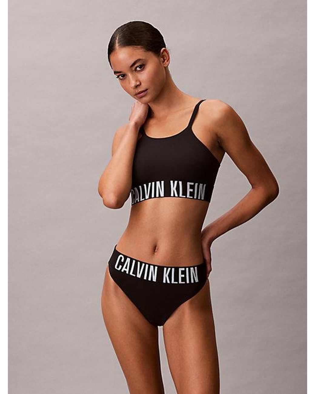 Calvin Klein Black Brazilian Bikini Bottoms Intense Power