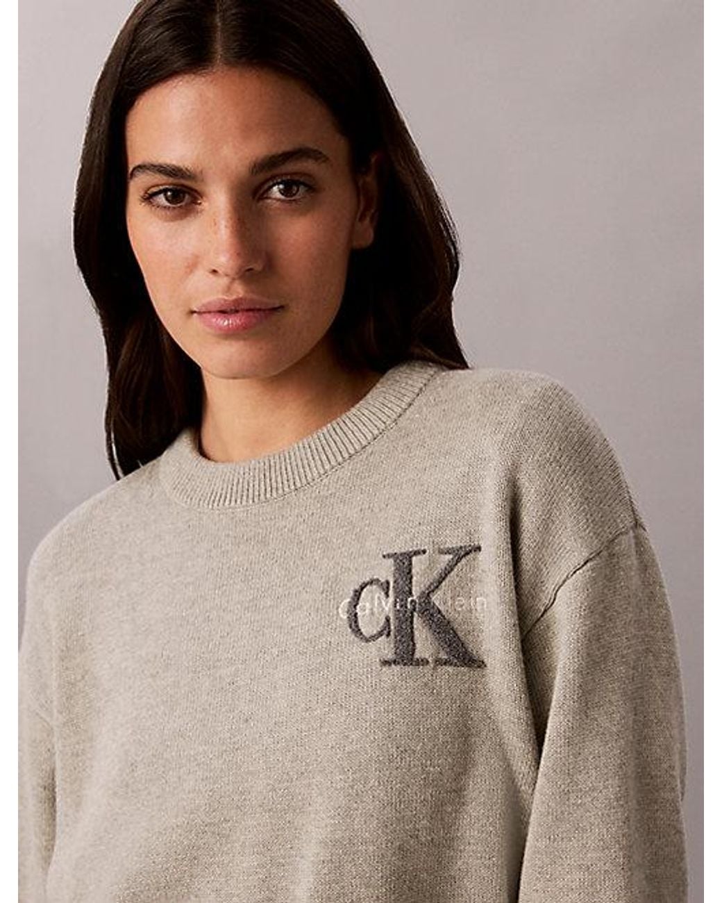 Calvin Klein Multicolor Jeans Cotton Knit Monogram Jumper