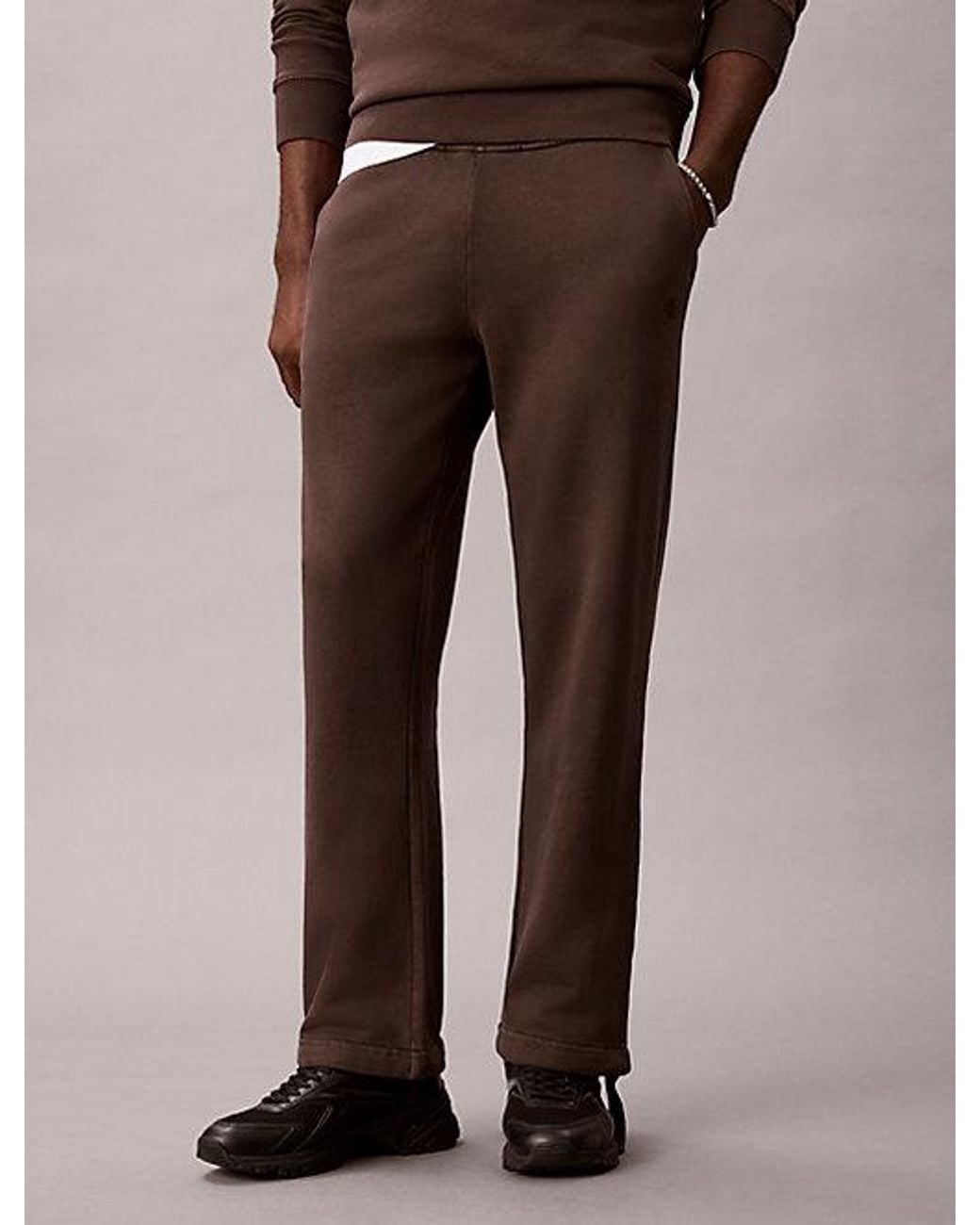Calvin Klein Brown Jeans Relaxed Straight Terry Joggers for men