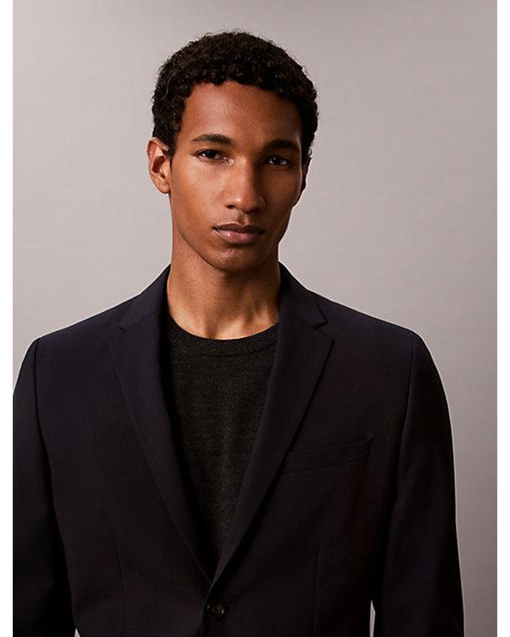 Calvin Klein Wollen Stretch Blazer Met Slim Fit in het Black voor heren