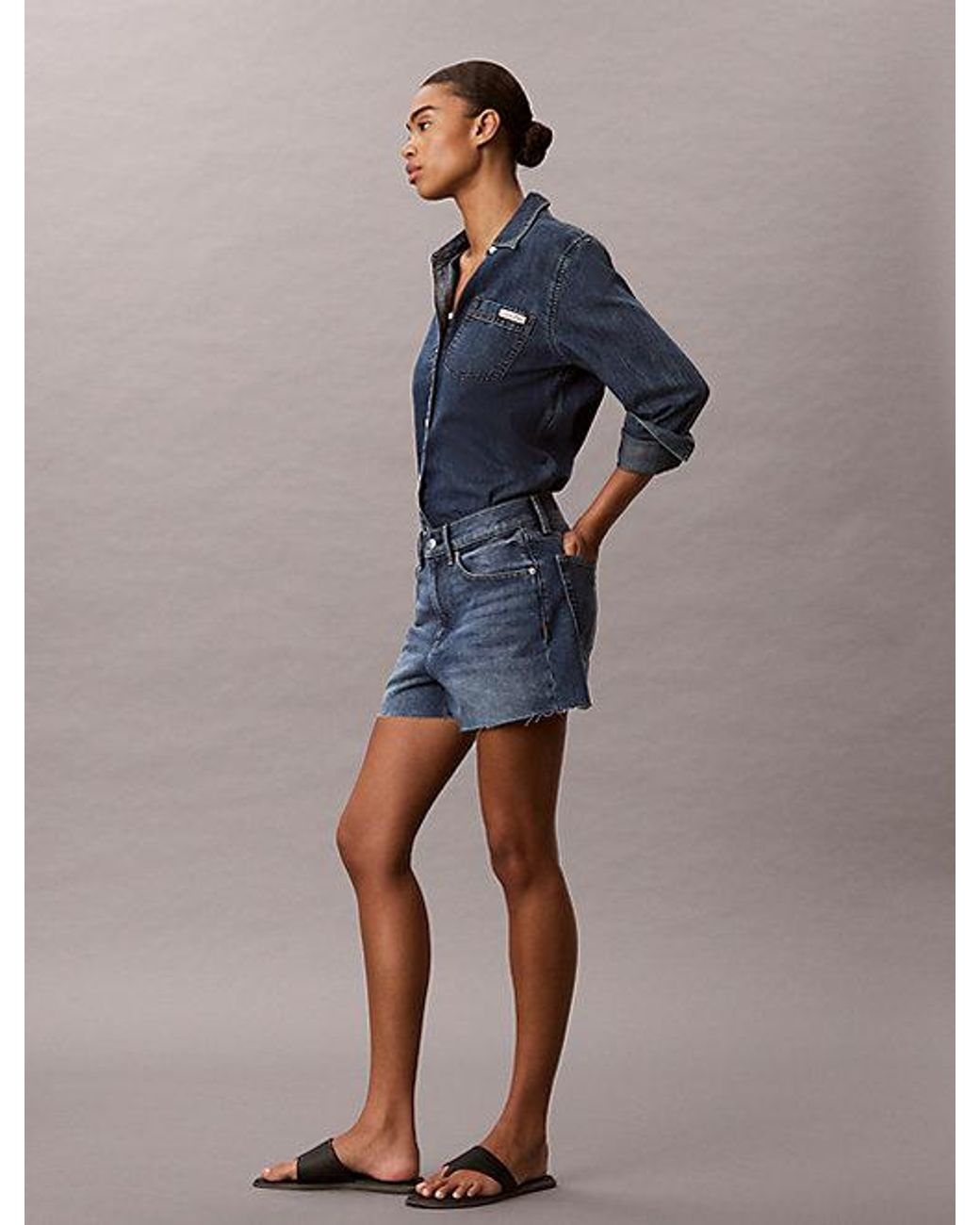 Calvin Klein Blue Jeans 90S Relaxed Denim Shorts