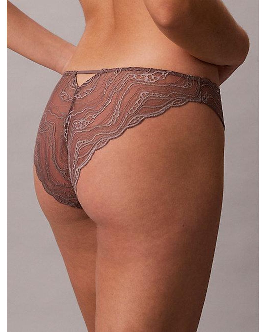Calvin Klein Brown Bikini Briefs Eternal Stretch Lace