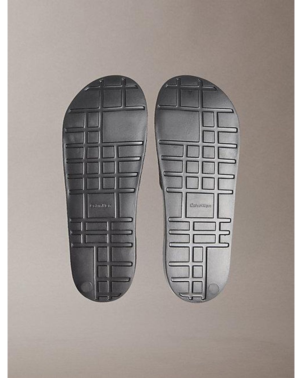 Calvin Klein Gray Nemo Contoured Emblem Logo Sliders for men
