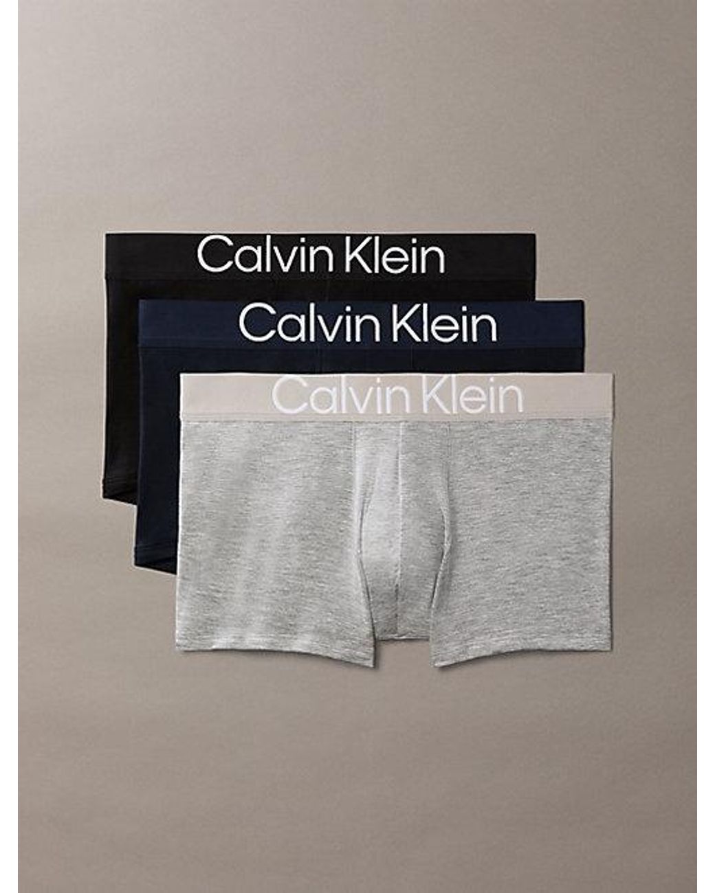 Calvin Klein Gray 3 Pack Trunks Ultra Soft Cotton Lyocell for men