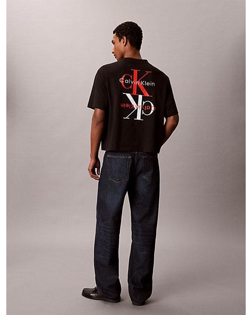 Calvin Klein Black Jeans 90S Monologo Relaxed T-Shirt for men