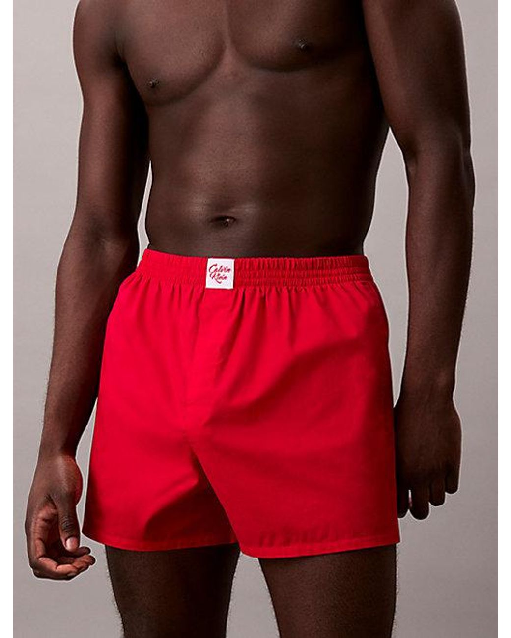 Calvin Klein Red Slim Fit Boxers Icon Logo for men