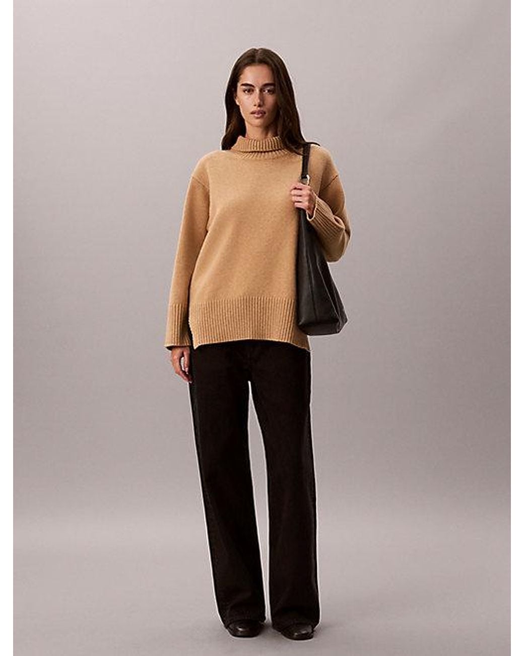 Calvin Klein Natural Wool Turtleneck Jumper