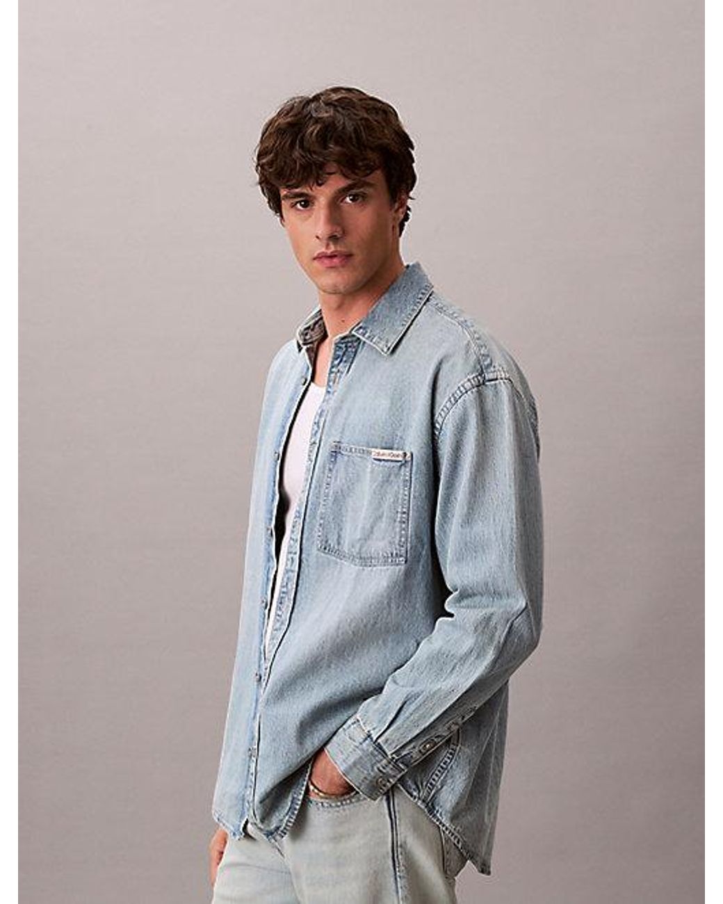 Calvin Klein Blue Jeans Relaxed Denim Shirt for men