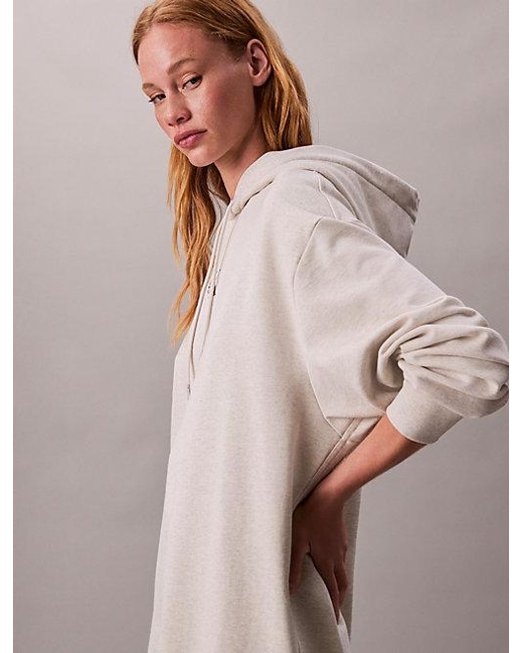 Calvin Klein Multicolor Jeans Monogram Hooded Sweatshirt Dress