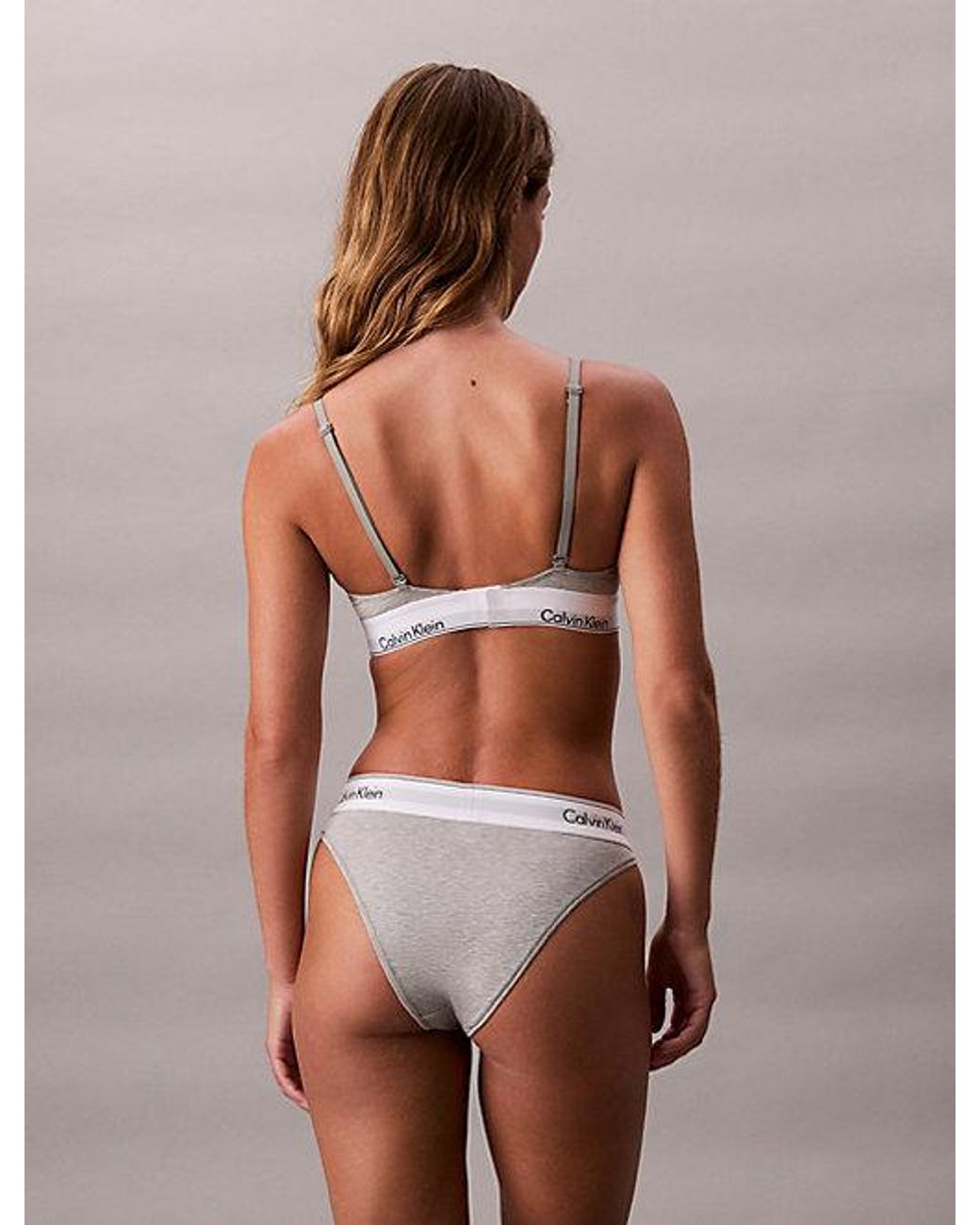 Calvin Klein Brown Unlined Triangle Bralette Icon Cotton Modal