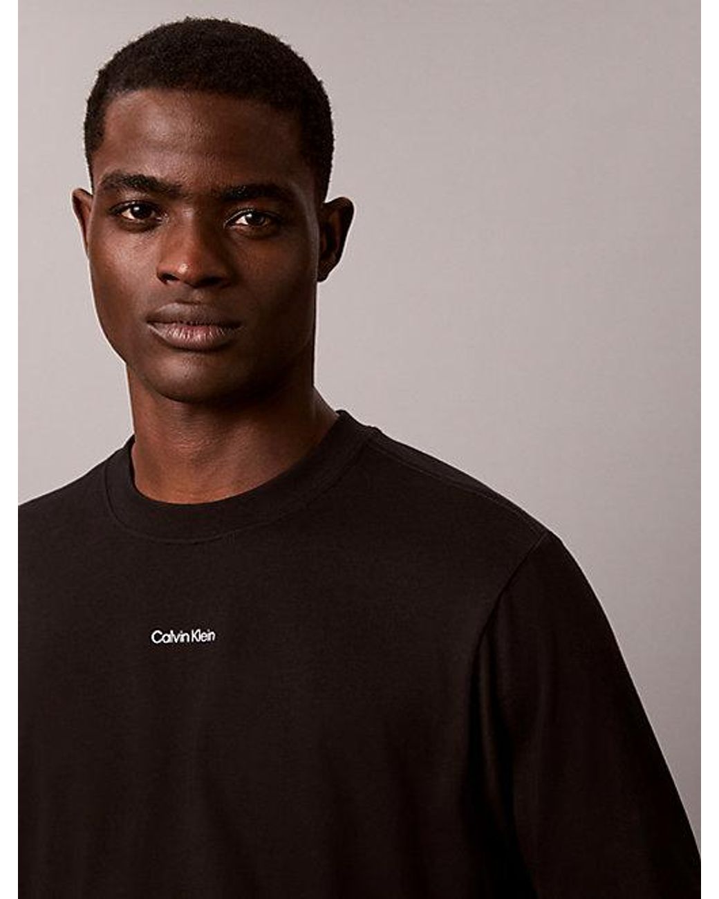 Calvin Klein Black Jeans Back Logo Long Sleeve T-Shirt for men