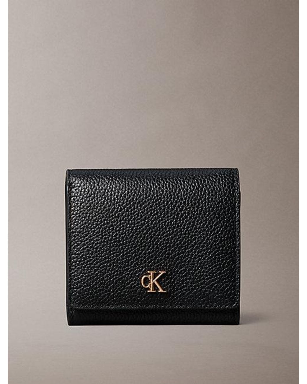 Calvin Klein Gray Leather Rfid Monogram Wallet