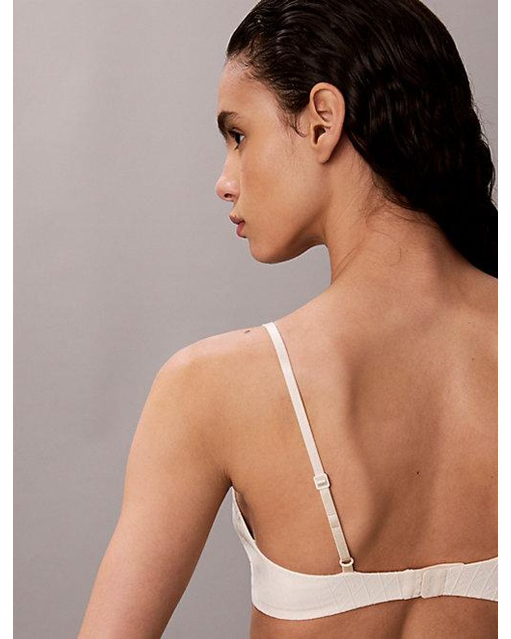 Calvin Klein Brown Unlined Triangle Bra Minimalist Emblem