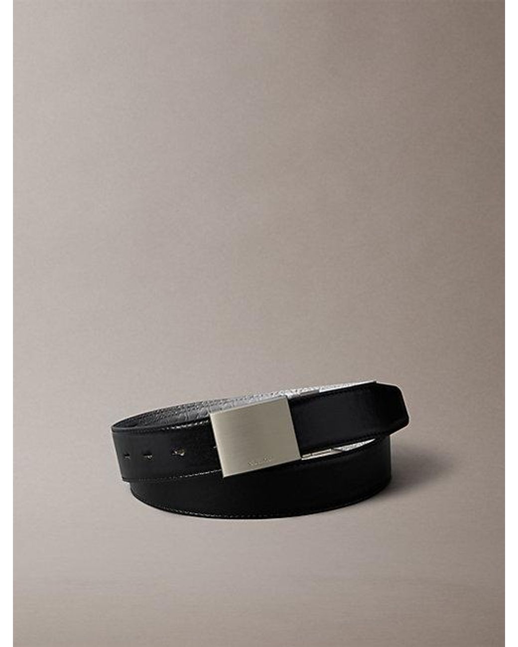 Calvin Klein Multicolor Reversible Leather Plaque Buckle Belt for men