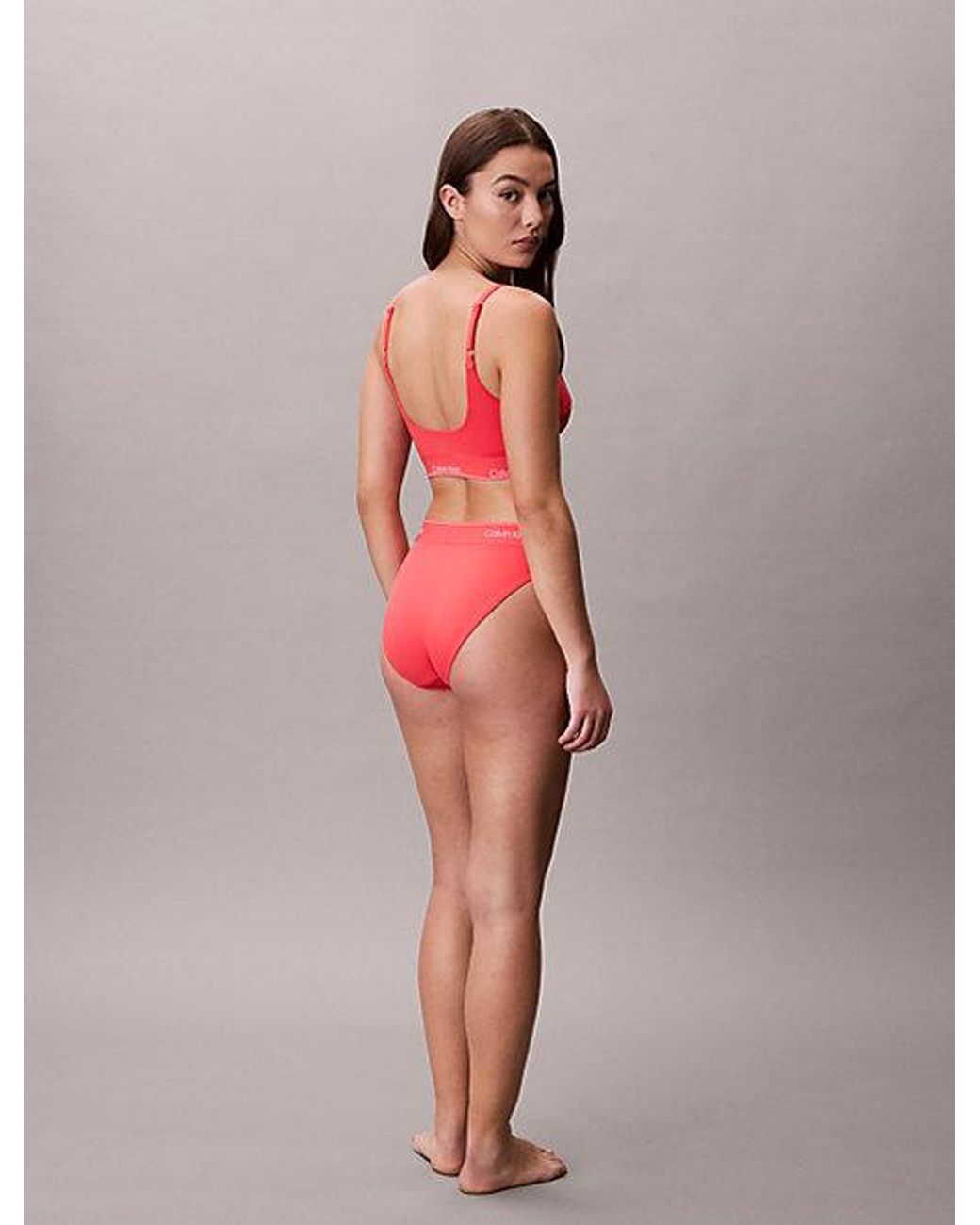 Calvin Klein Red Bralette Bikini Top Ck Icon