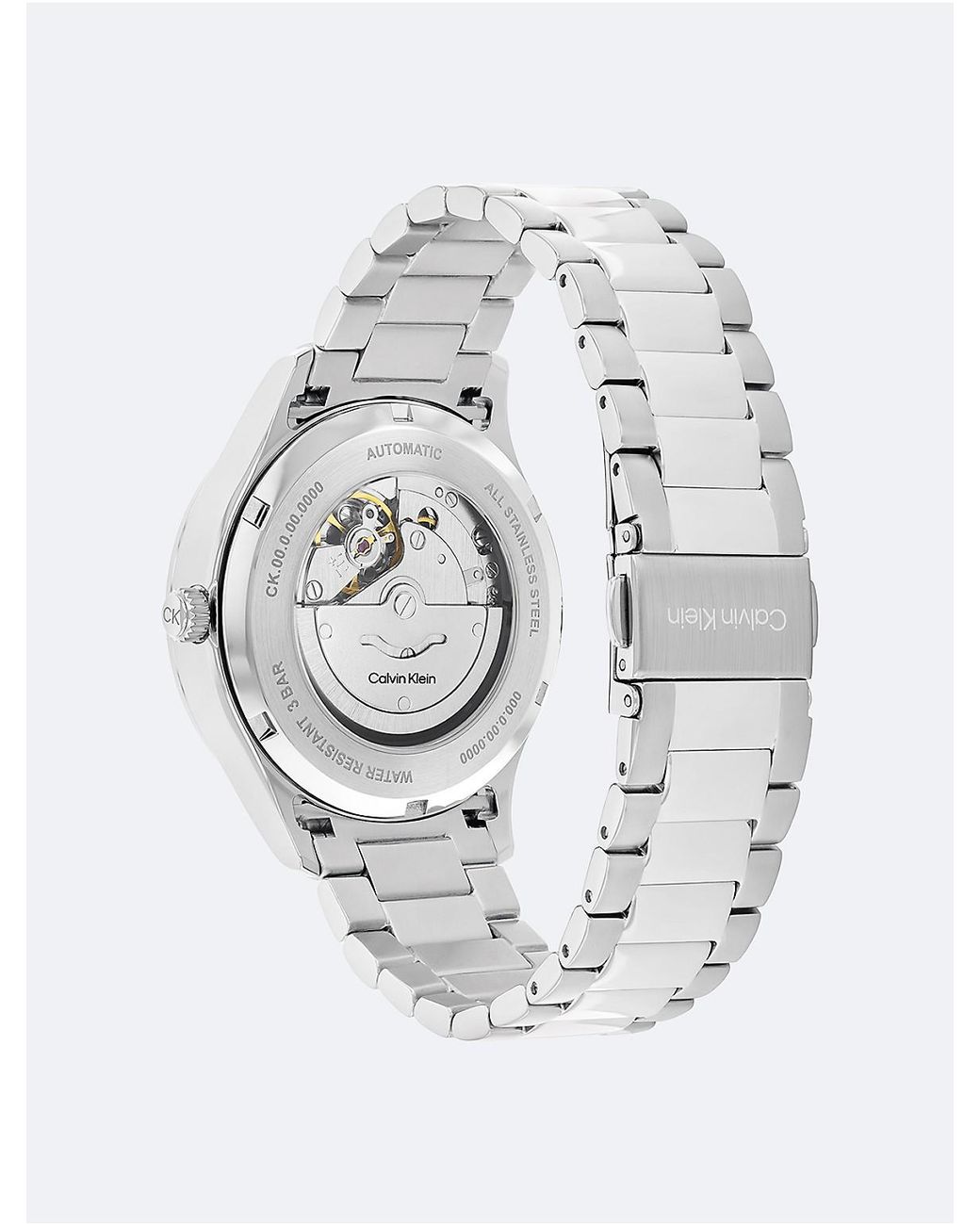Calvin Klein Blue Automatic H-Link Bracelet Watch for men