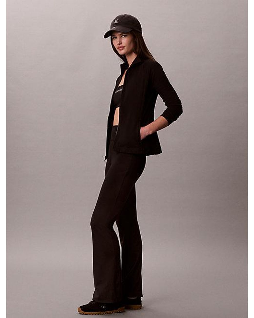 Calvin Klein Black Sport Quick Dry Flared Gym Leggings