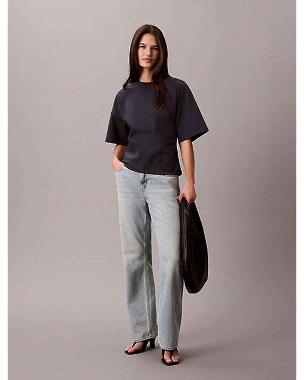 Calvin Klein Blue Jeans Logo Jacquard Boxy T-Shirt