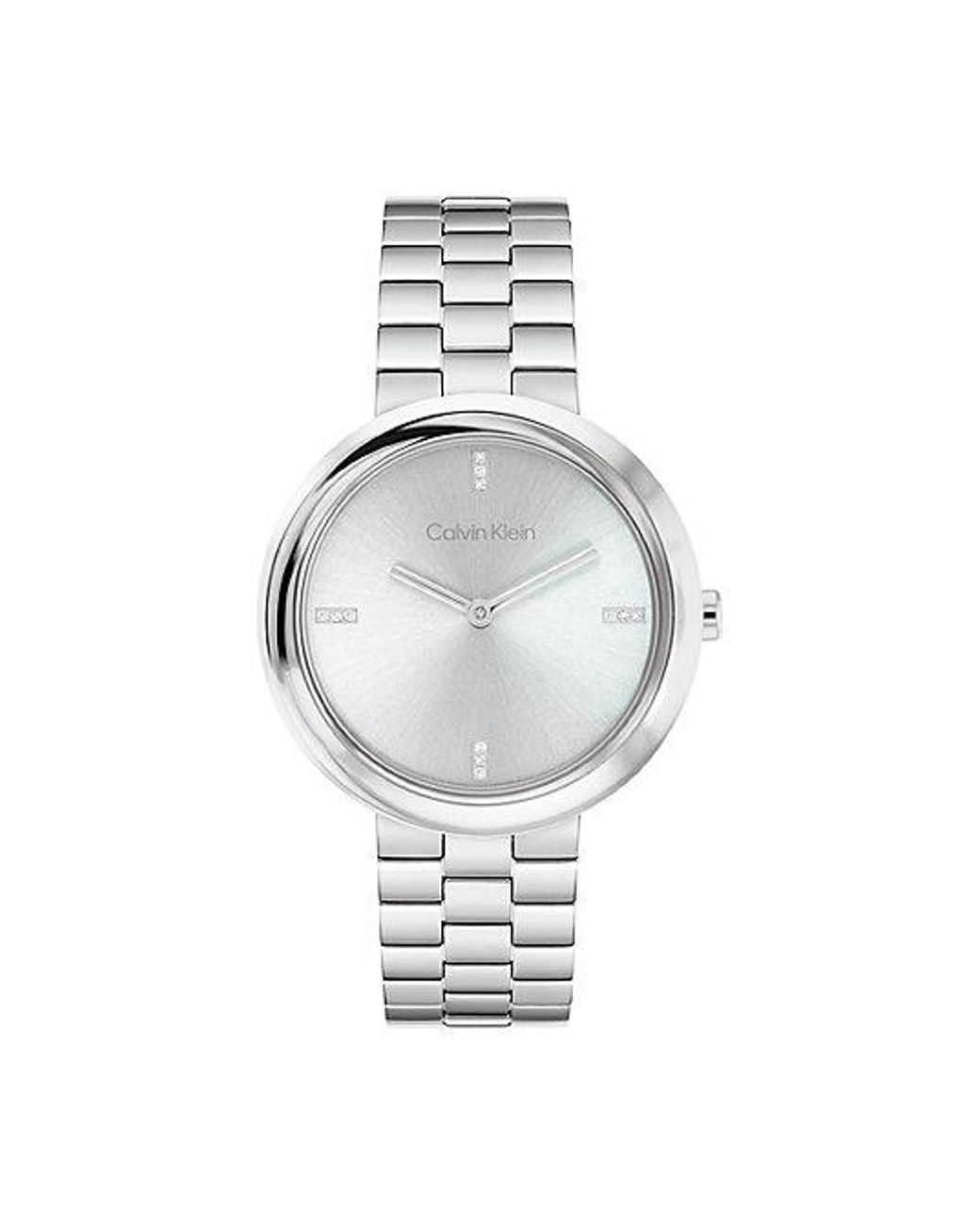Calvin Klein White Twisted Bezel Bracelet Watch
