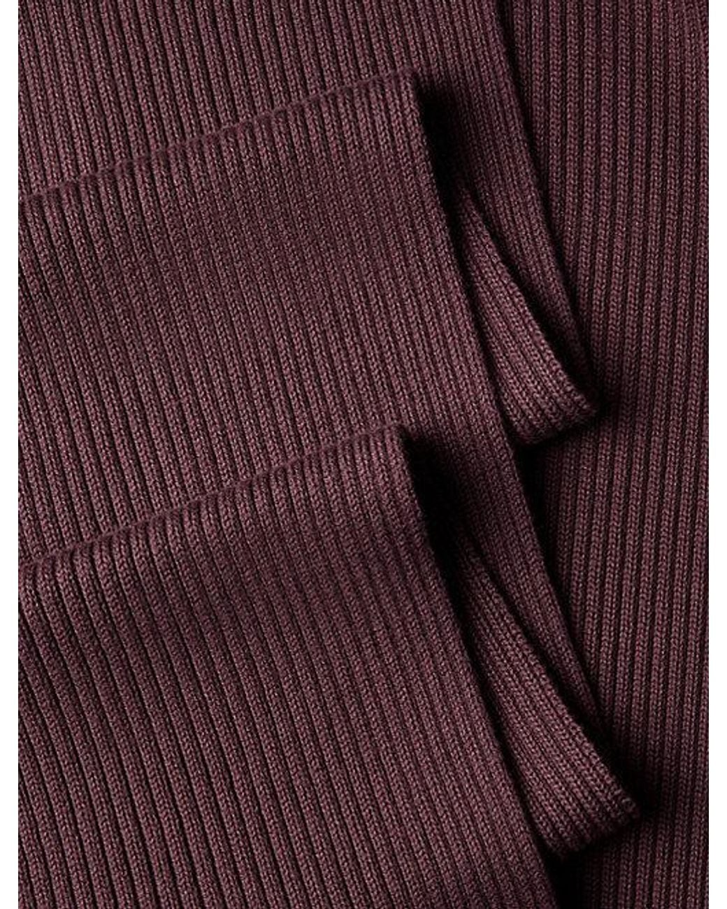 Calvin Klein Purple Logo Patch Rib Scarf
