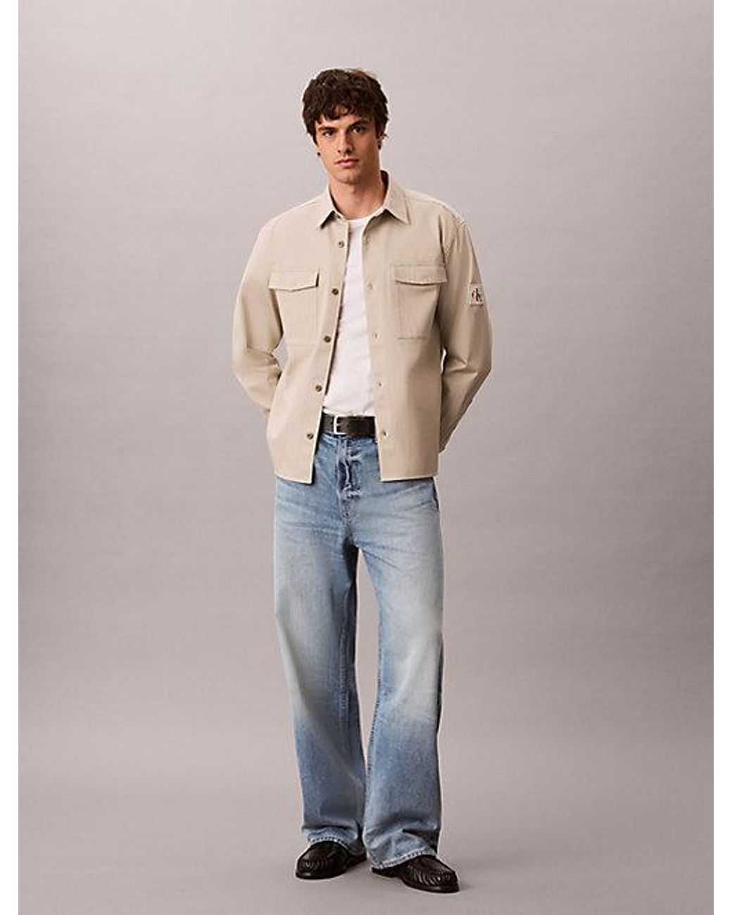 Calvin Klein Natural Jeans Cotton Twill Utility Overshirt for men