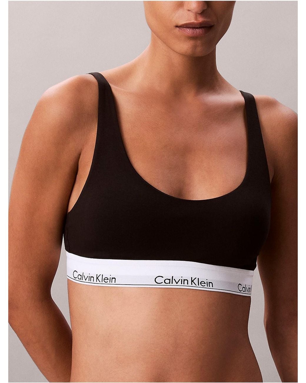 Calvin Klein Black Lightly Lined Bralette Icon Cotton Modal