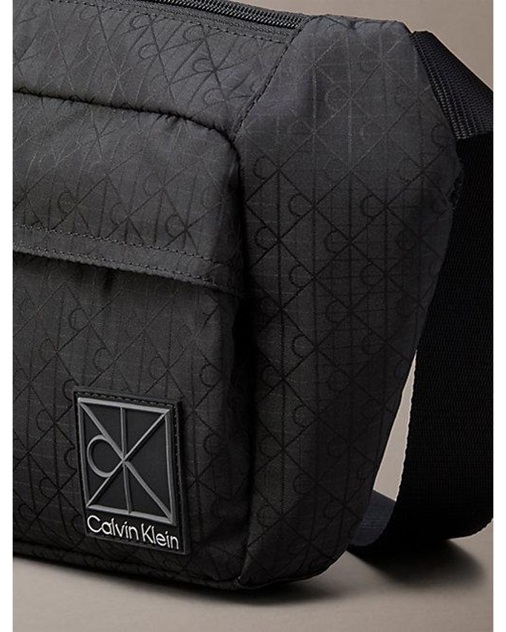 Calvin Klein Gray Water Repellent Ripstop Sling Bum Bag for men