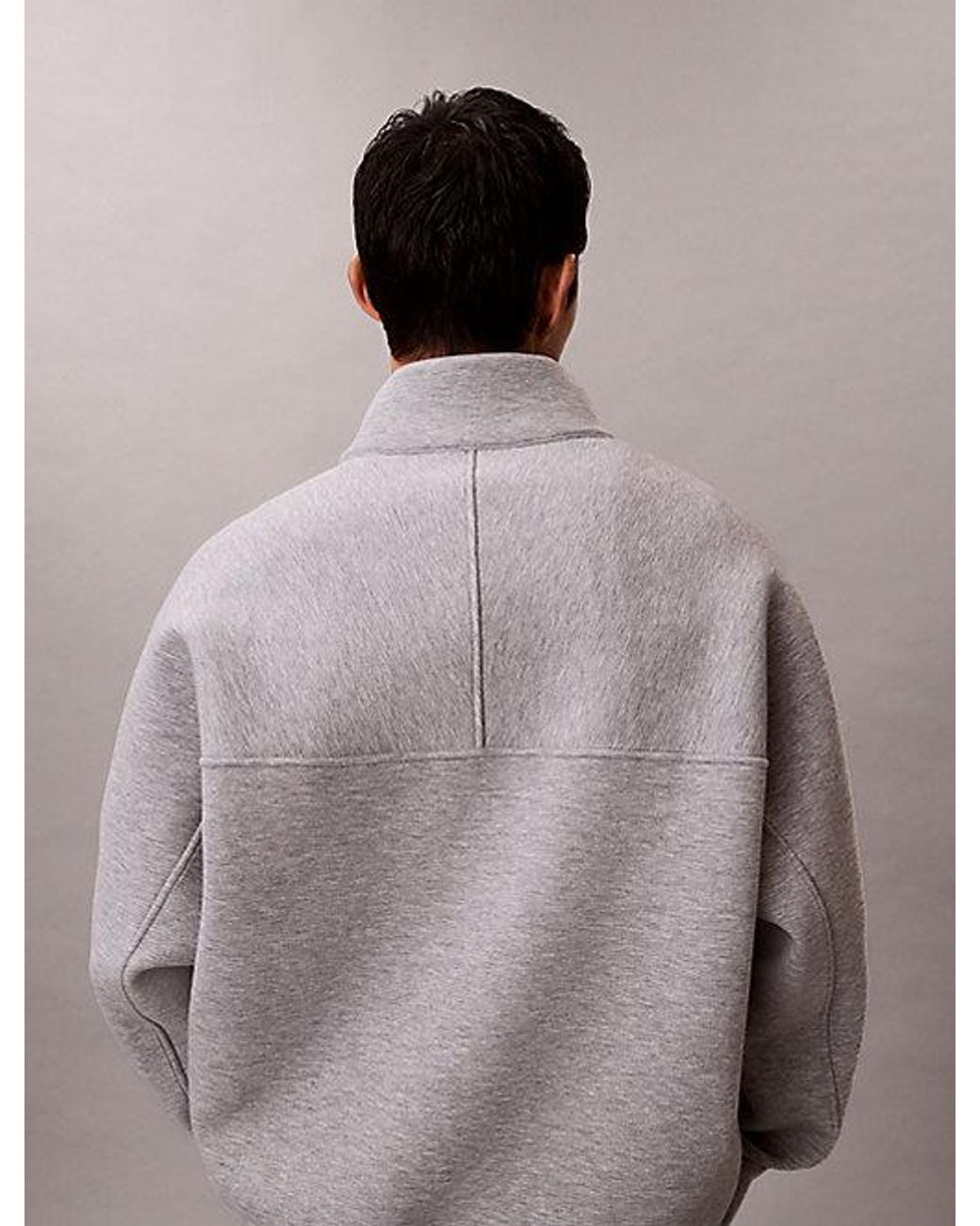 Calvin Klein Brown Jeans Spacer Relaxed Quarter Zip Sweatshirt for men
