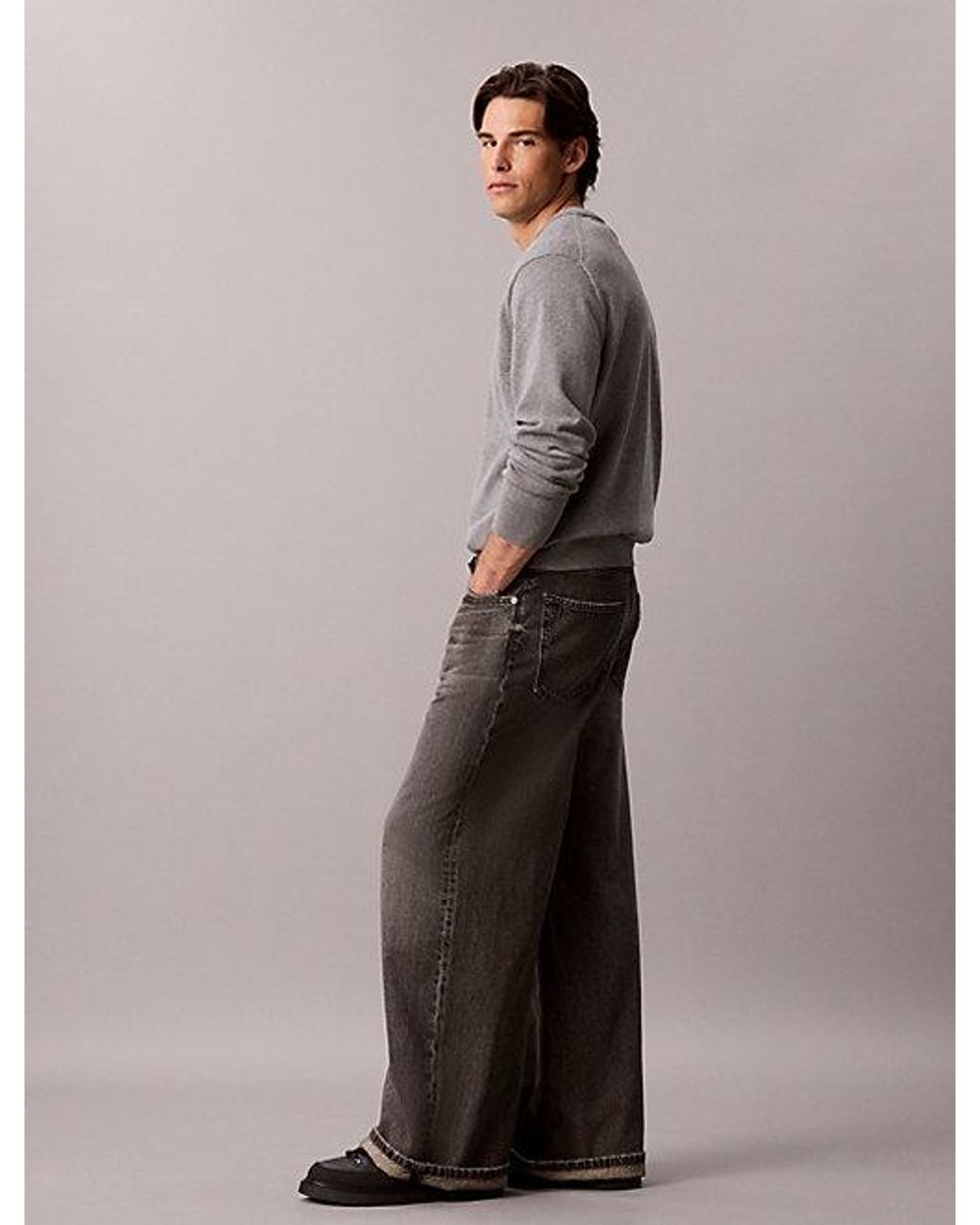 Calvin Klein Gray Jeans Extreme Baggy Jeans for men