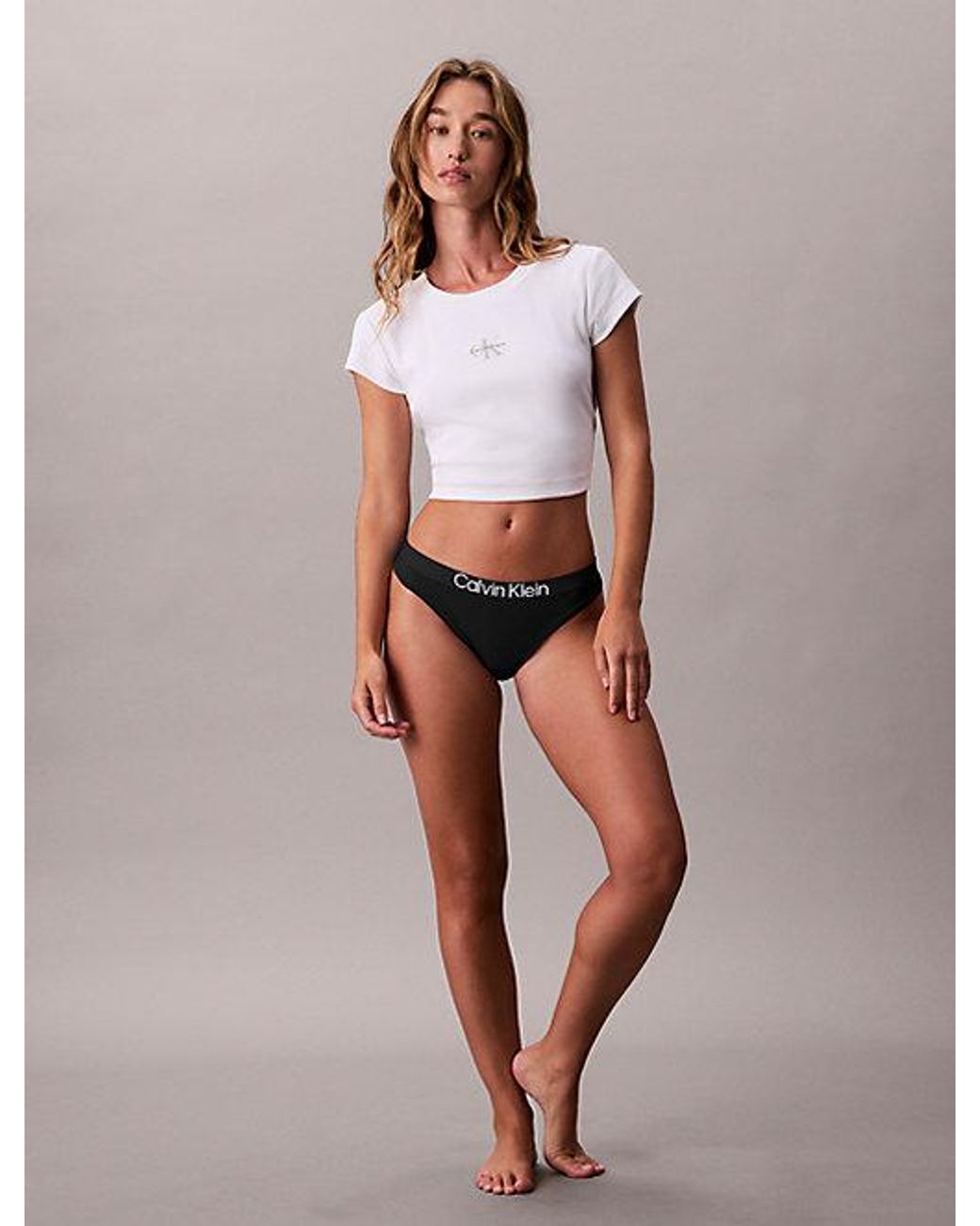 Calvin Klein Black Thong Extra Soft Cotton Stretch