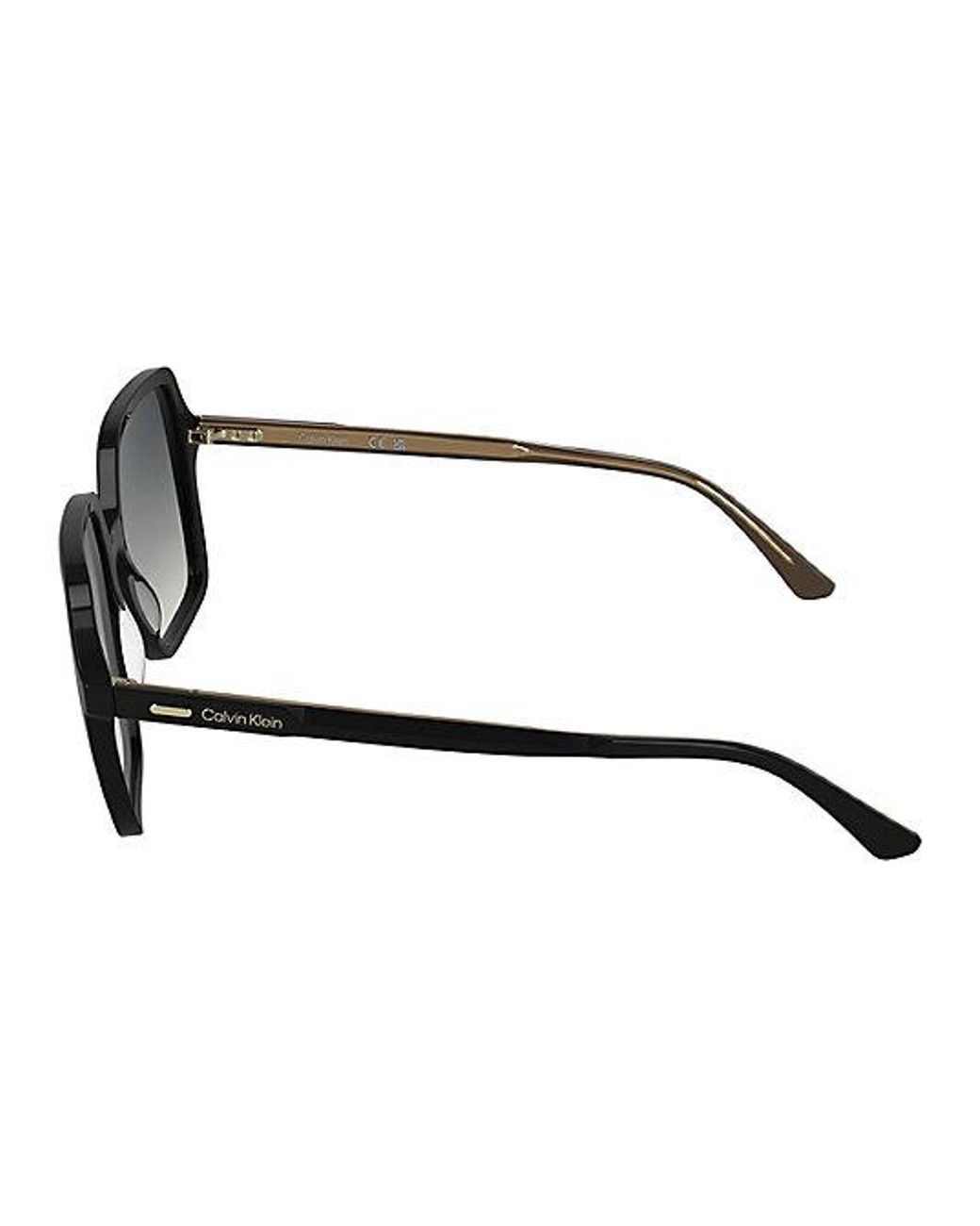 Calvin Klein Black Modified Rectangle Sunglasses
