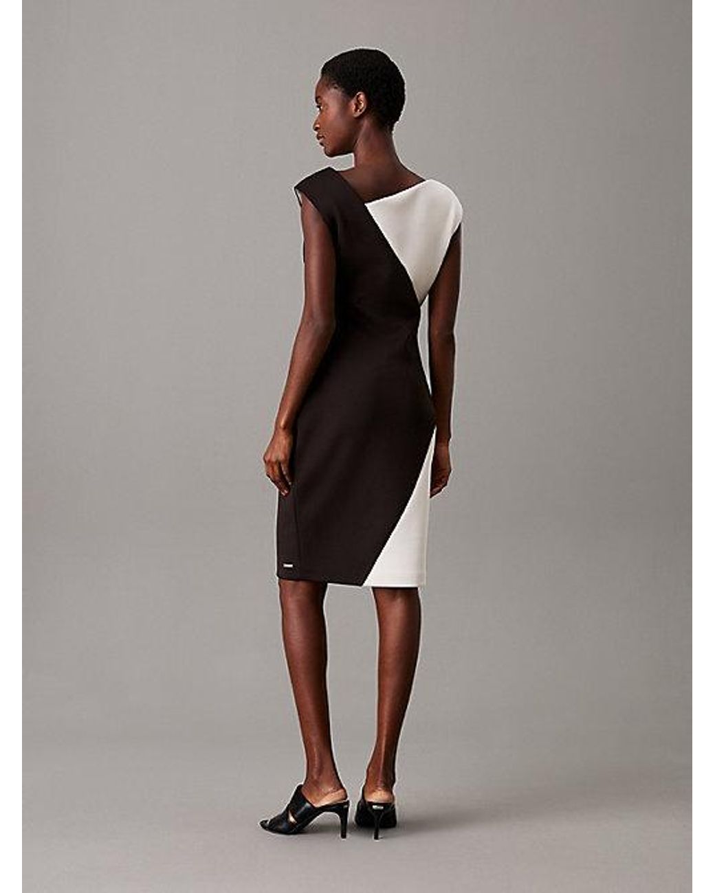 Calvin Klein Gray Slim Colourblock Dress