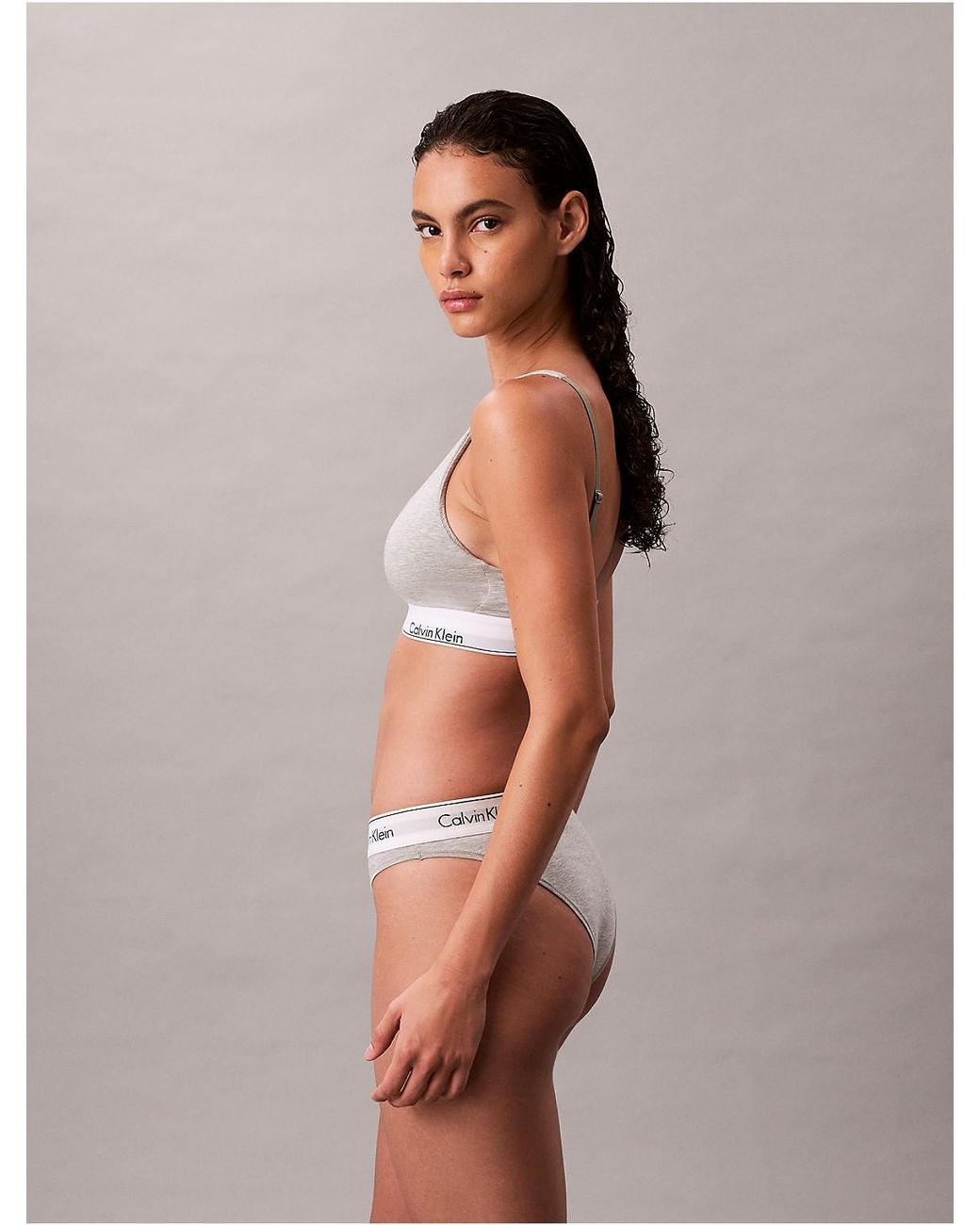 Calvin Klein Gray Lightly Lined Bralette Icon Cotton Modal