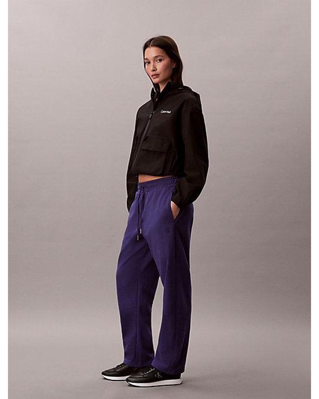 Calvin Klein Blue Jeans Cotton Terry Barrel Joggers