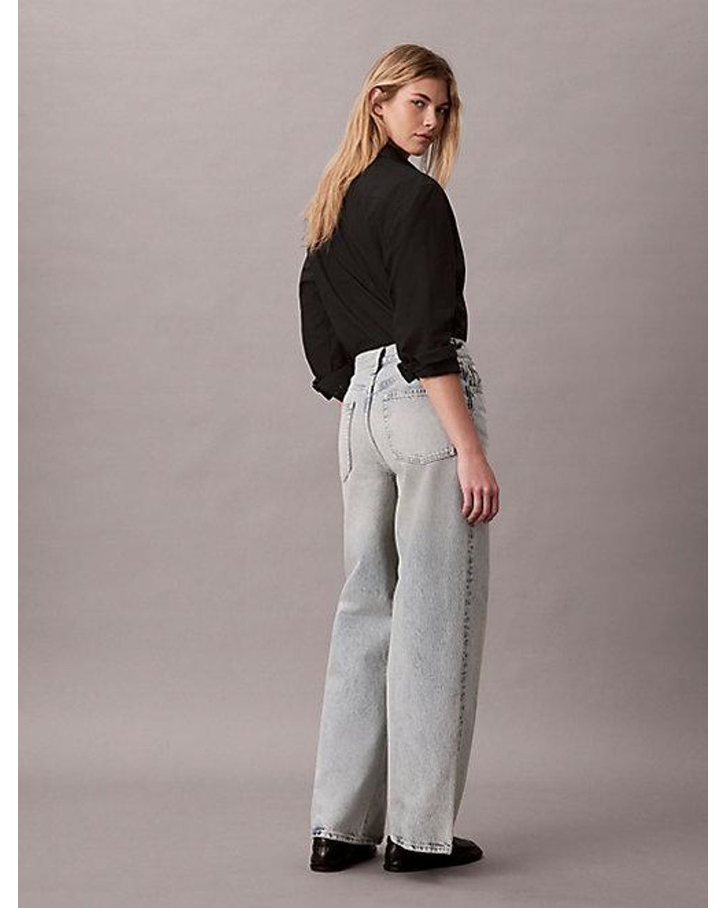 Calvin Klein Gray Jeans Wide Leg Jeans