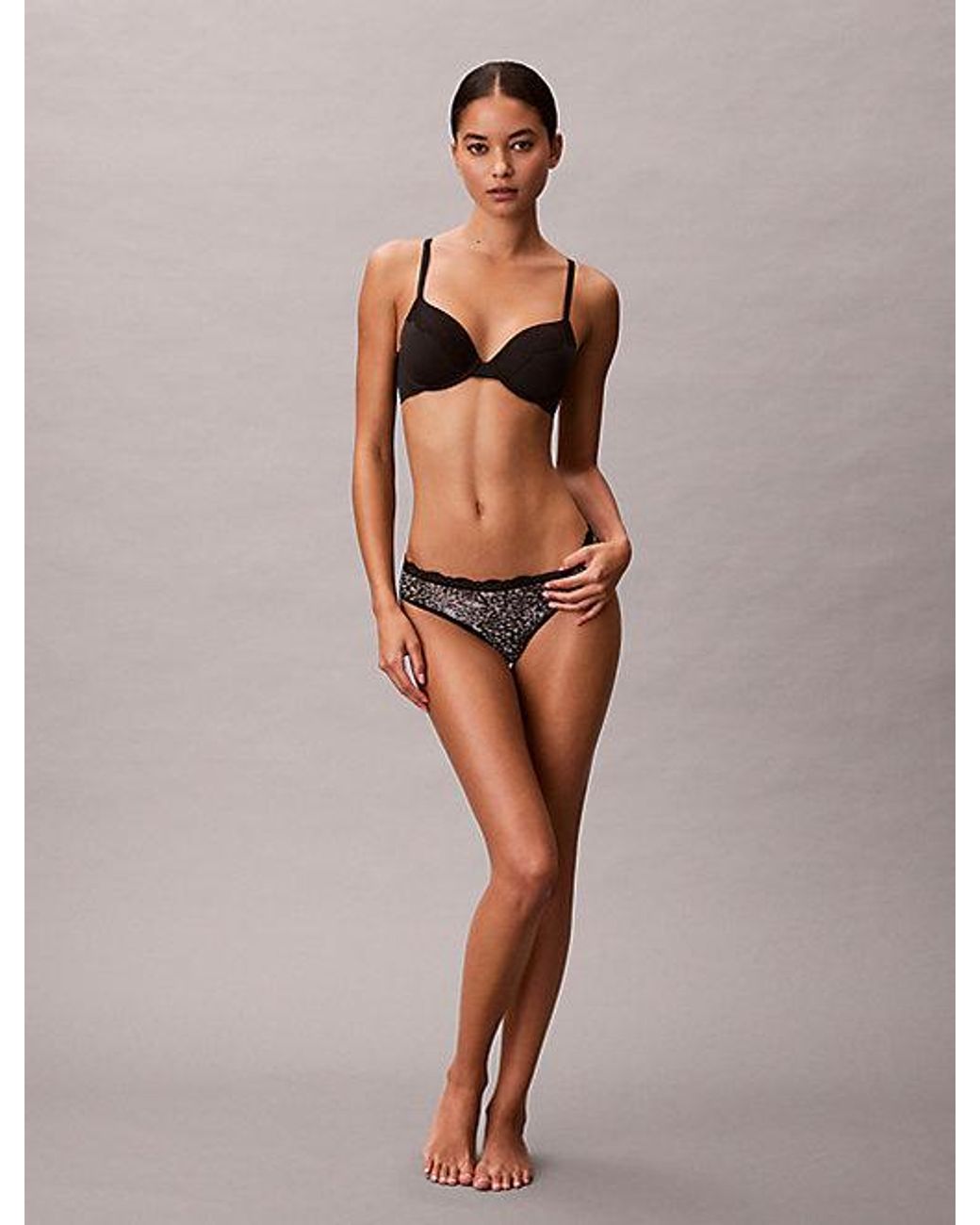 Calvin Klein Multicolor Bikini Briefs Microfibre Stretch With Lace