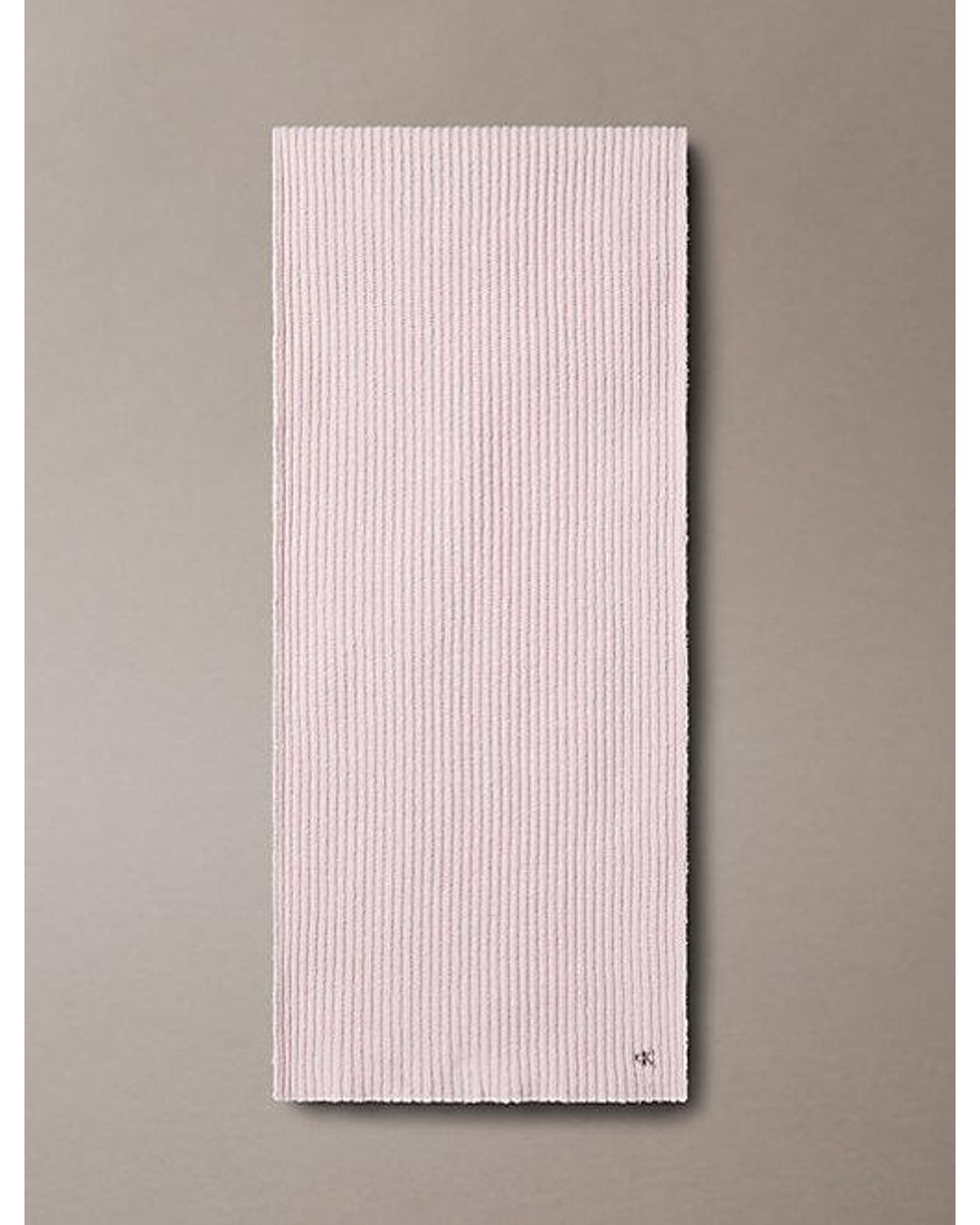 Calvin Klein Pink Wool Blend Monogram Scarf