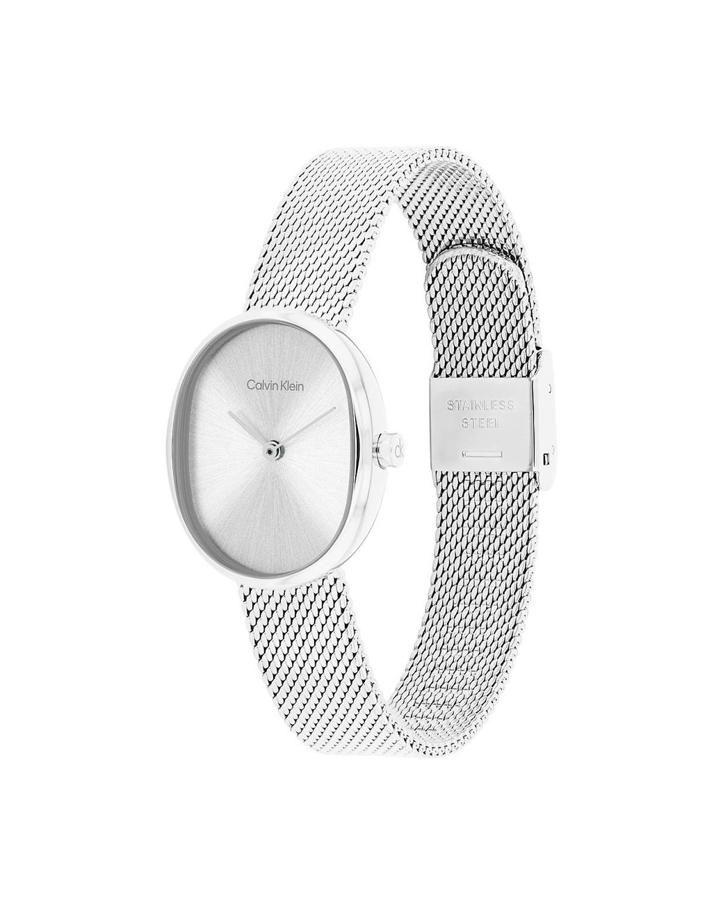 Calvin Klein White Euphoria Stainless Steel Oval Watch
