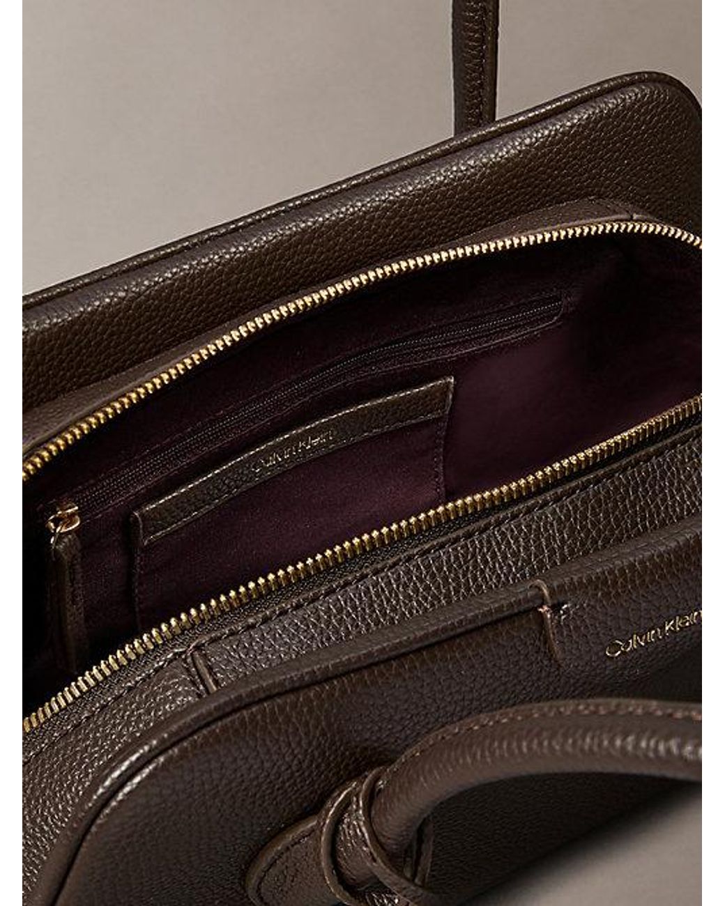Calvin Klein Gray Emblem Logo Pebble Shoulder Bag