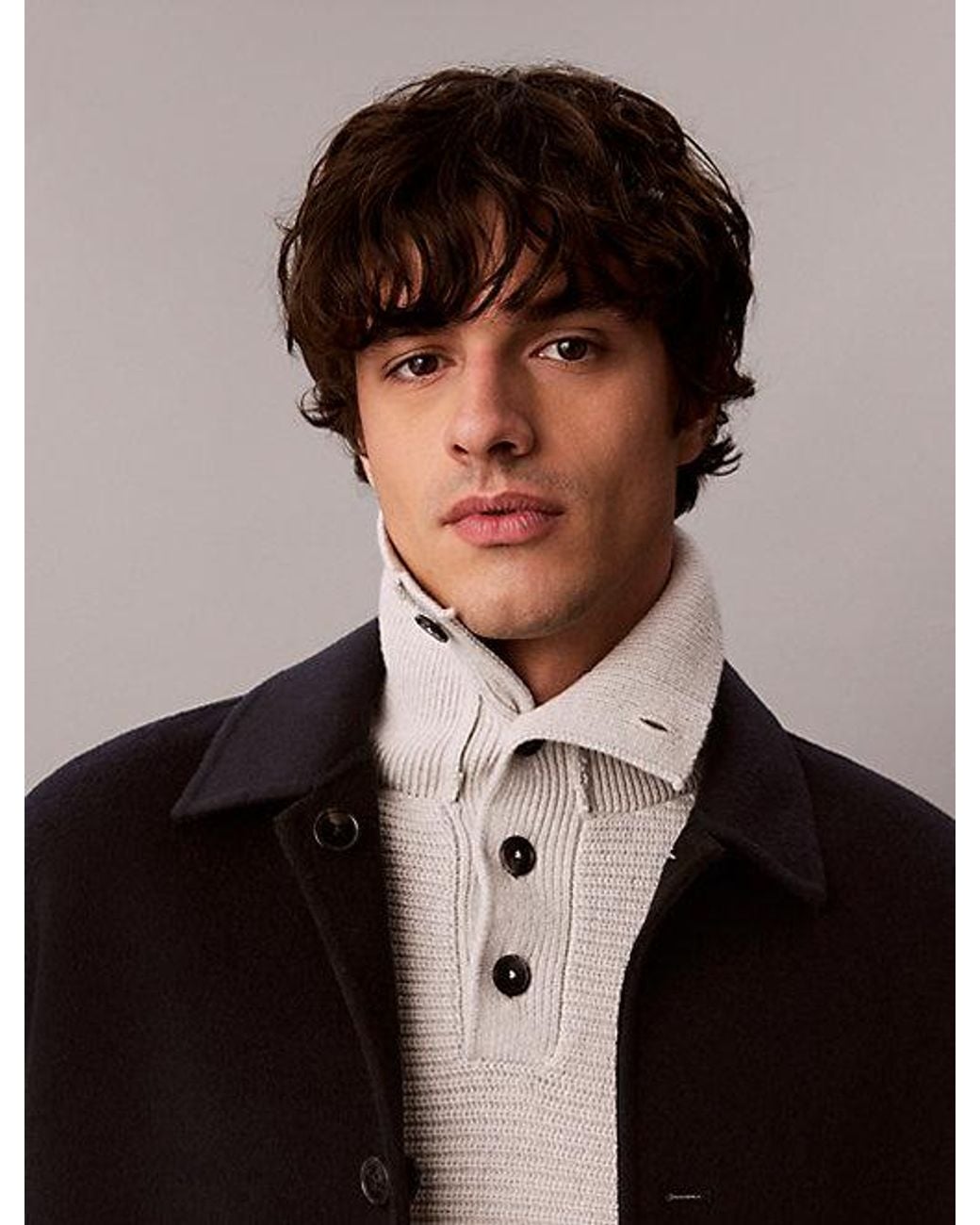 Calvin Klein Multicolor Reversible Wool Blend Coat for men