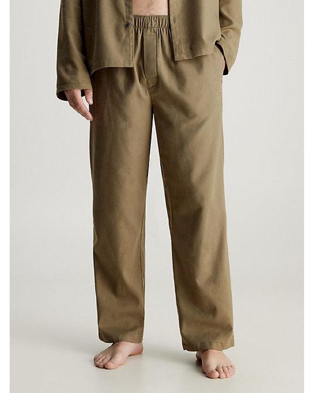 Calvin Klein Flanellen Pyjamabroek in het Groen voor heren | Lyst NL