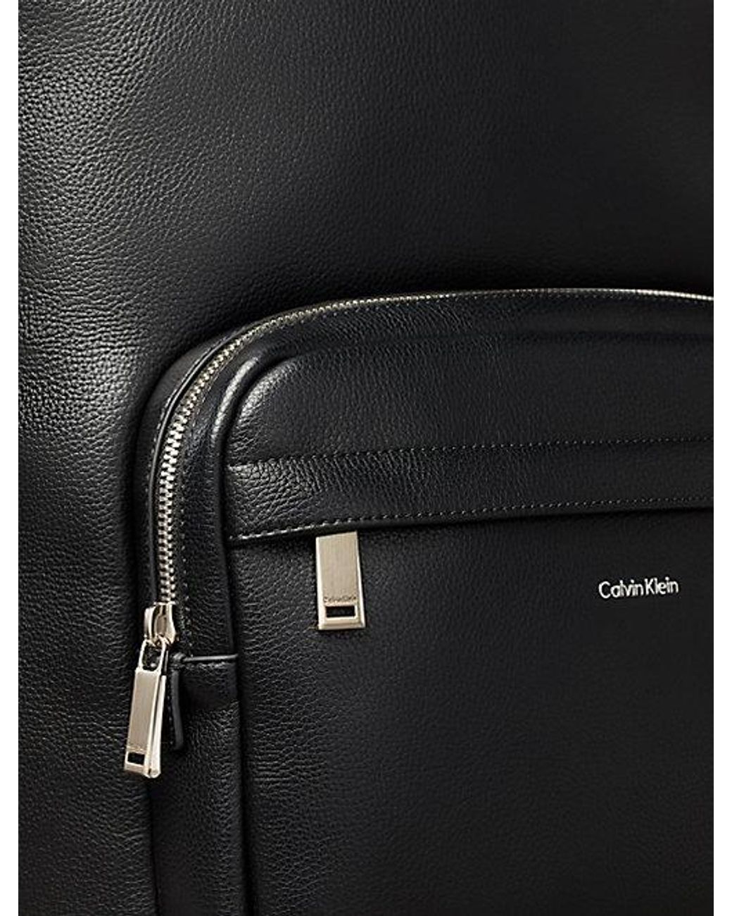 Calvin Klein Gray Micro Pebble Laptop Trolley Backpack for men