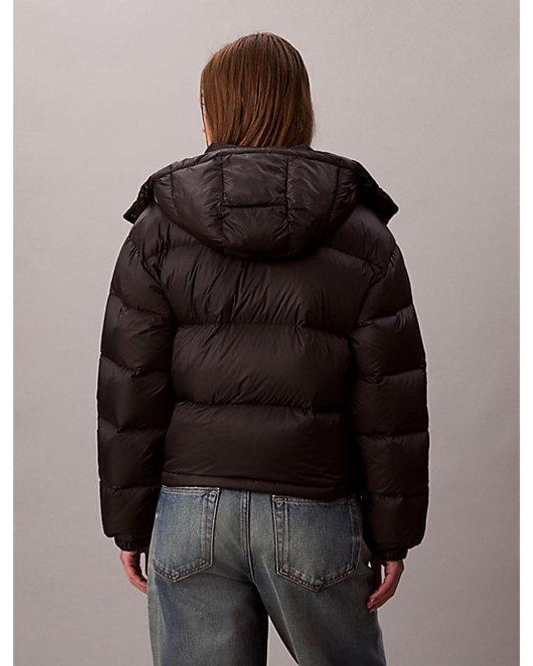 Calvin Klein Kort Donzen Pufferjack in het Brown