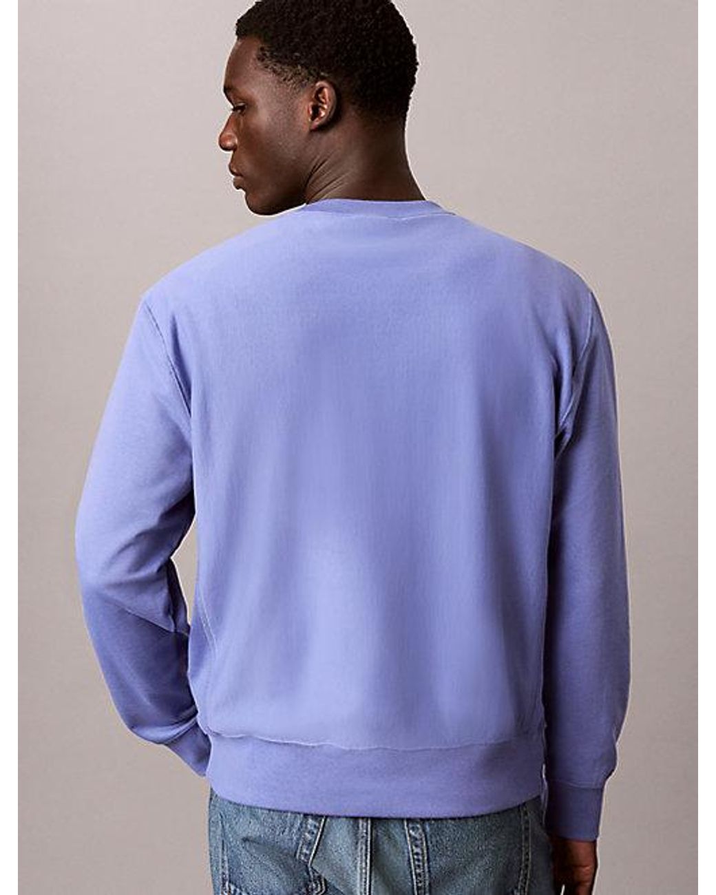 Calvin Klein Blue Jeans Premium Cotton Terry Logo Sweatshirt for men