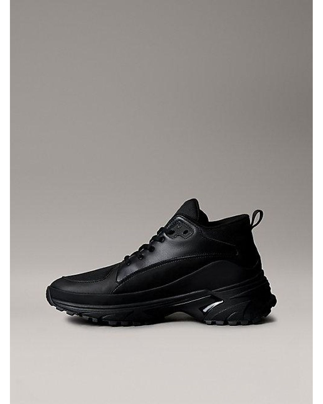 Calvin Klein Black Jeans Trailblazer High Top Runner Trainers for men